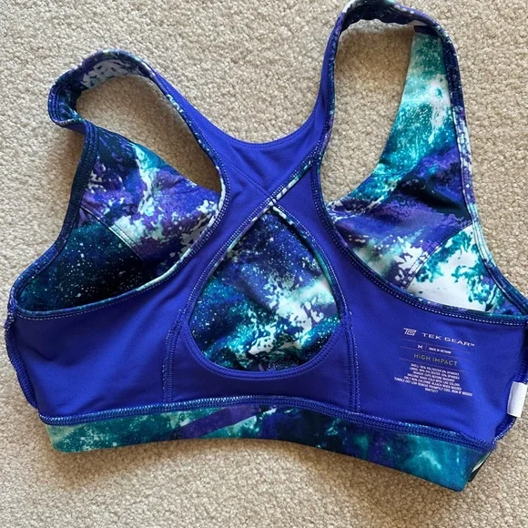 Tek Gear Blue and Green Racerback Sports Bra High Impact/Gently Used! - Picture 4 of 5